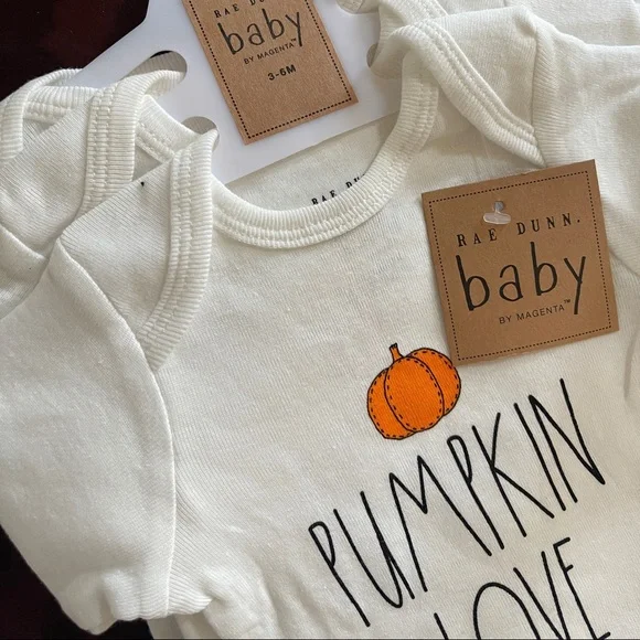 Rae Dunn Baby Bodysuit SET 3 - Pumpkin Love/Hello Fall/Thankful Blessed designs - Picture 5 of 7